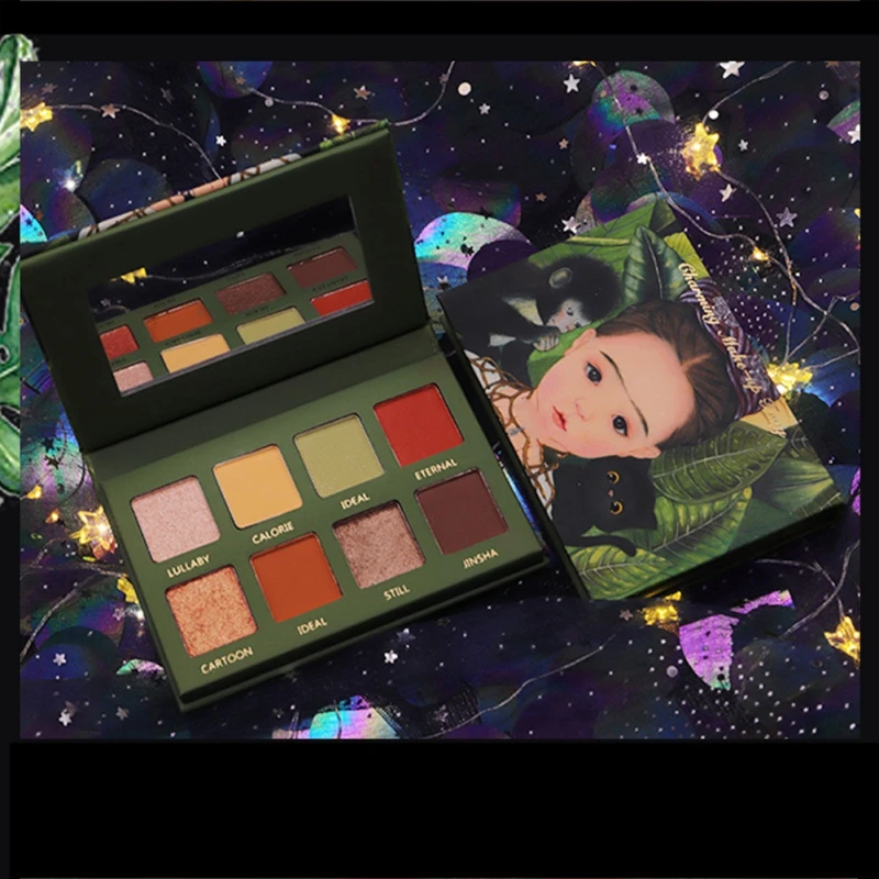 8 цветов матовые мерцающие тени для век Водонепроницаемый устойчивый к пятнам