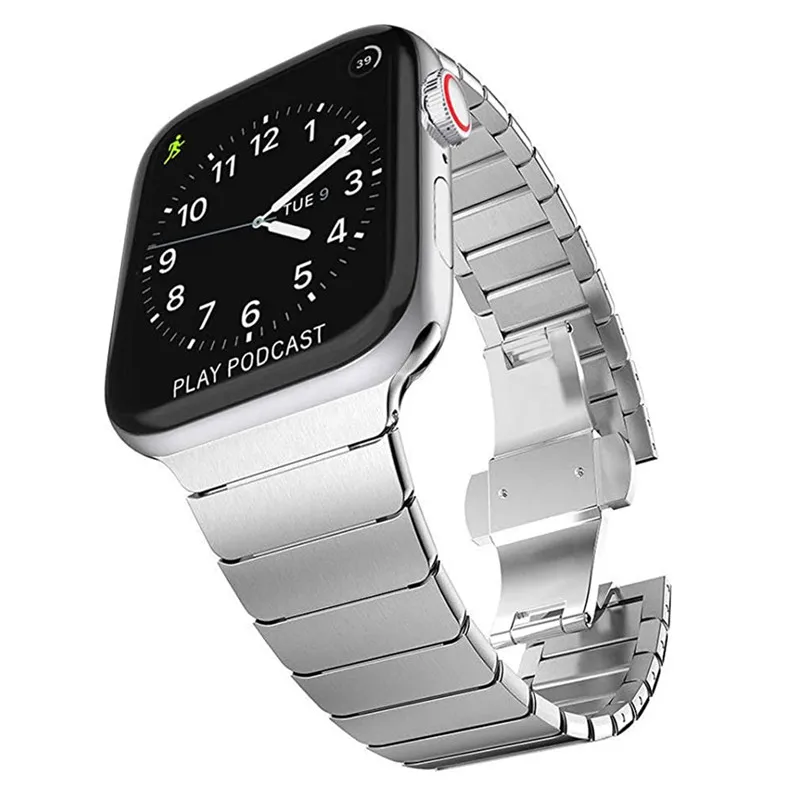 

KTAB Stainless Steel Strap For Apple Watch Band 44mm 40mm iWatch Band 42mm 38mm Butterfly Bracelet For Apple Watch 6 SE 5 4 3 2