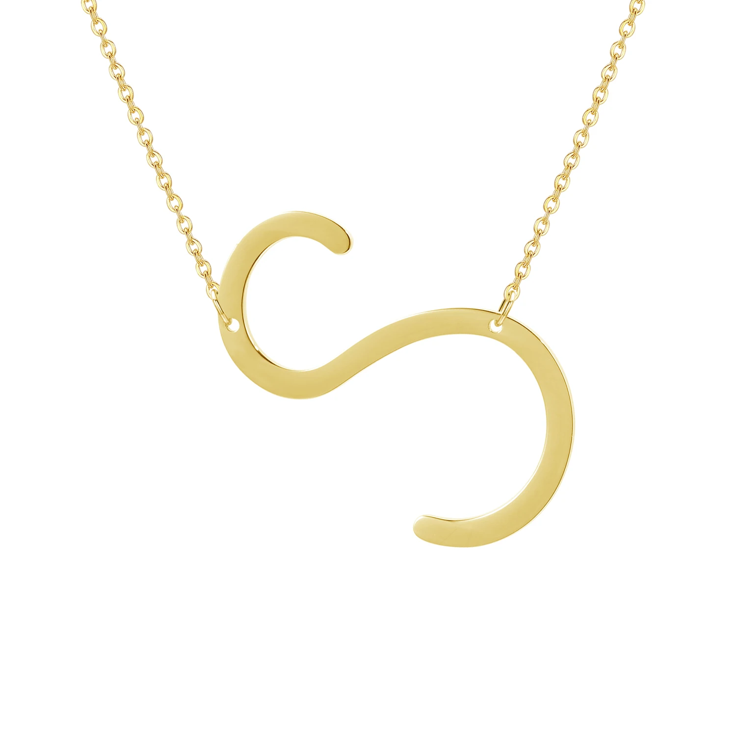 Zciti Large Initials Necklace Stainless Steel Letter Pendant Choker A-Z Women Modern Jewelry Big | Украшения и аксессуары