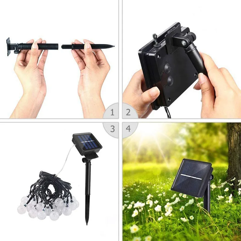 

NEW 20/30/50/100 LED Crystal Ball Outdoor Solar Lamp Fairy Lights Garlands Garden Christmas Decor Garden Lamps Solar Light