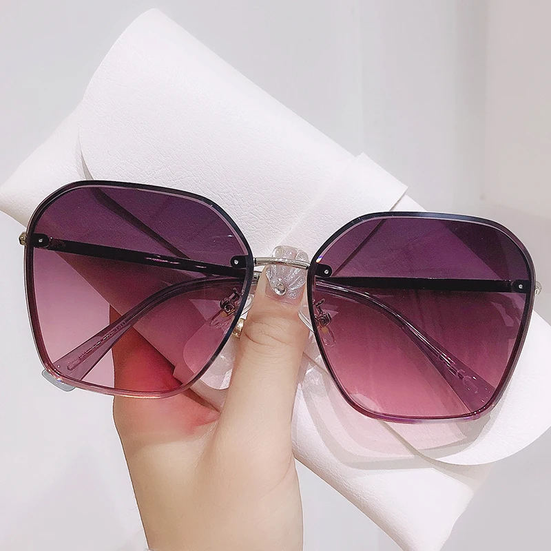 

2021 New Trimmed Sunglasses Female Korean Wave UV Protection Online Celebrity Glasses Street Shooting 50550