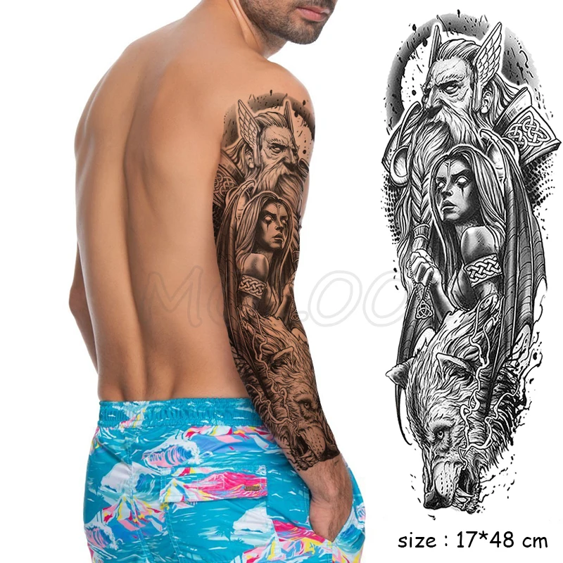 Водостойкая временная татуировка на всю руку наклейка мифологическая фигурка