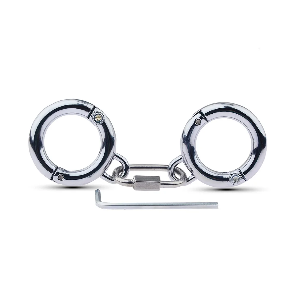 Наручники из нержавеющей стали для БДСМ бондажа с металлической цепочкой