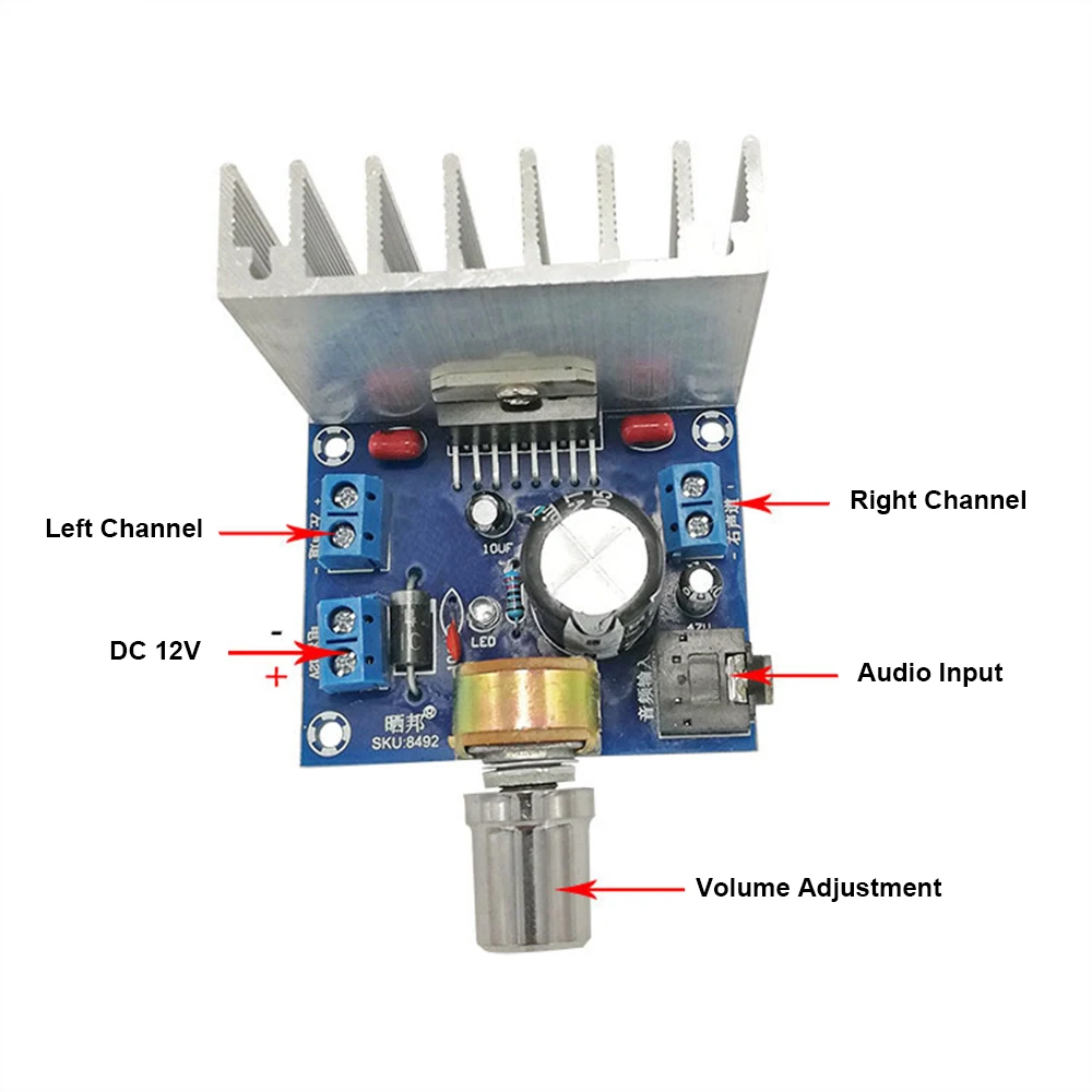 TDA7377 модуль усилителя мощности стерео 2 0 двухканальный 2x15 Вт DC 12 В