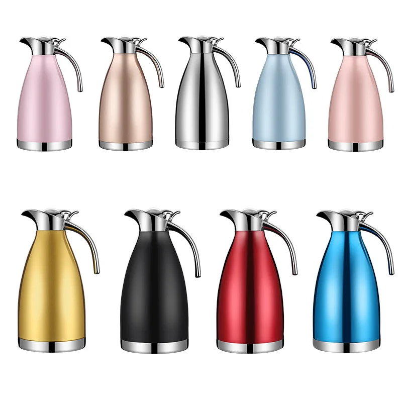 304 Stainless steel vacuum insulation pot household large-capacity cold water thermos 2L European coffee #3 | Дом и сад