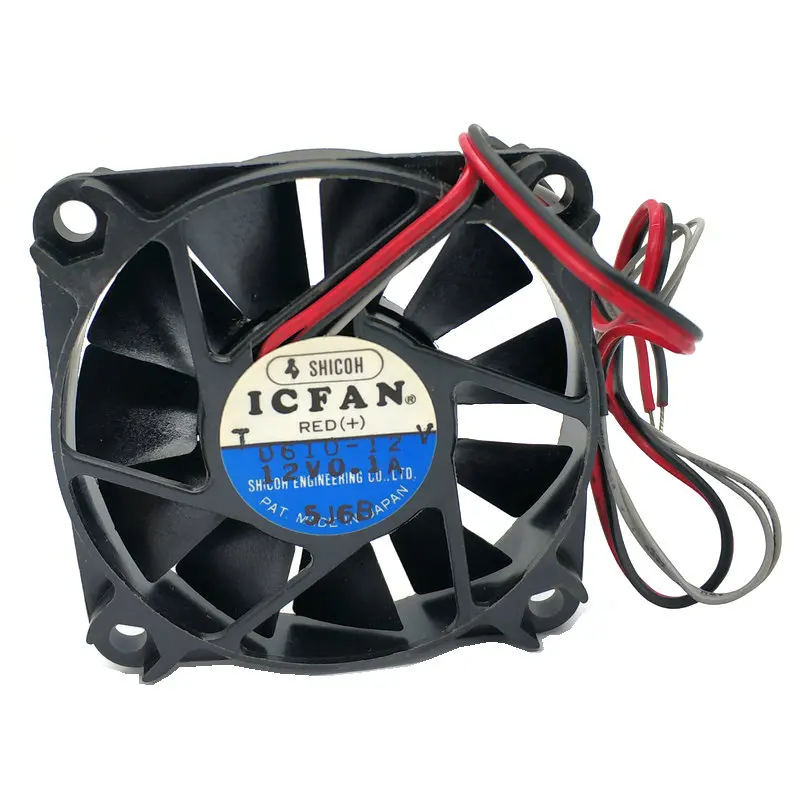 Новый оригинальный для ICFAN 0610-12V DC12V 0.1A 60x60x10 мм 2 линии с контролем температуры охлаждающий вентилятор hzdo