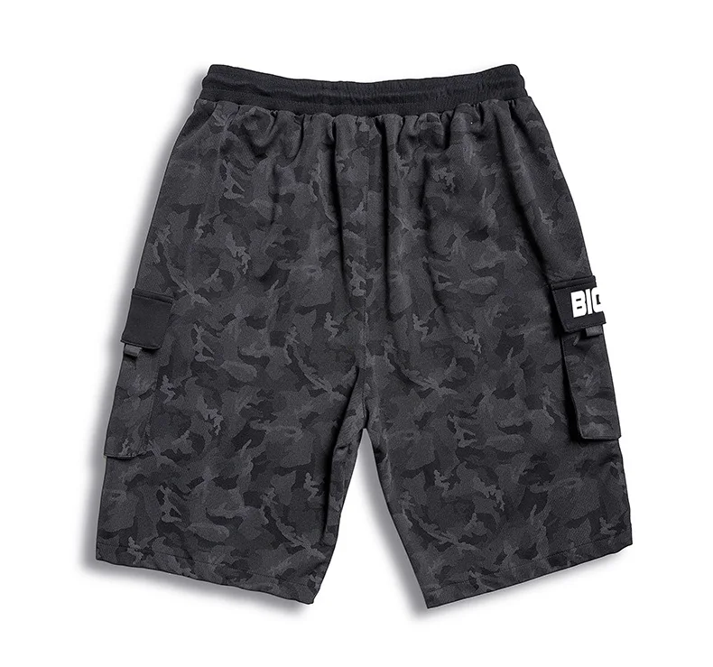 

72298-big white g53 yezhang-402 grey camouflage tooling shorts men's Capris with fat and large pockets