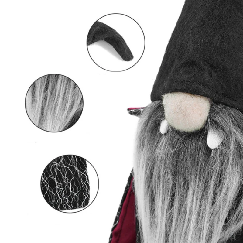 

Halloween Handmade Tomte Swedish Gnomes Ornaments with Witch Cloak Hat Christmas Table Decorations Gifts