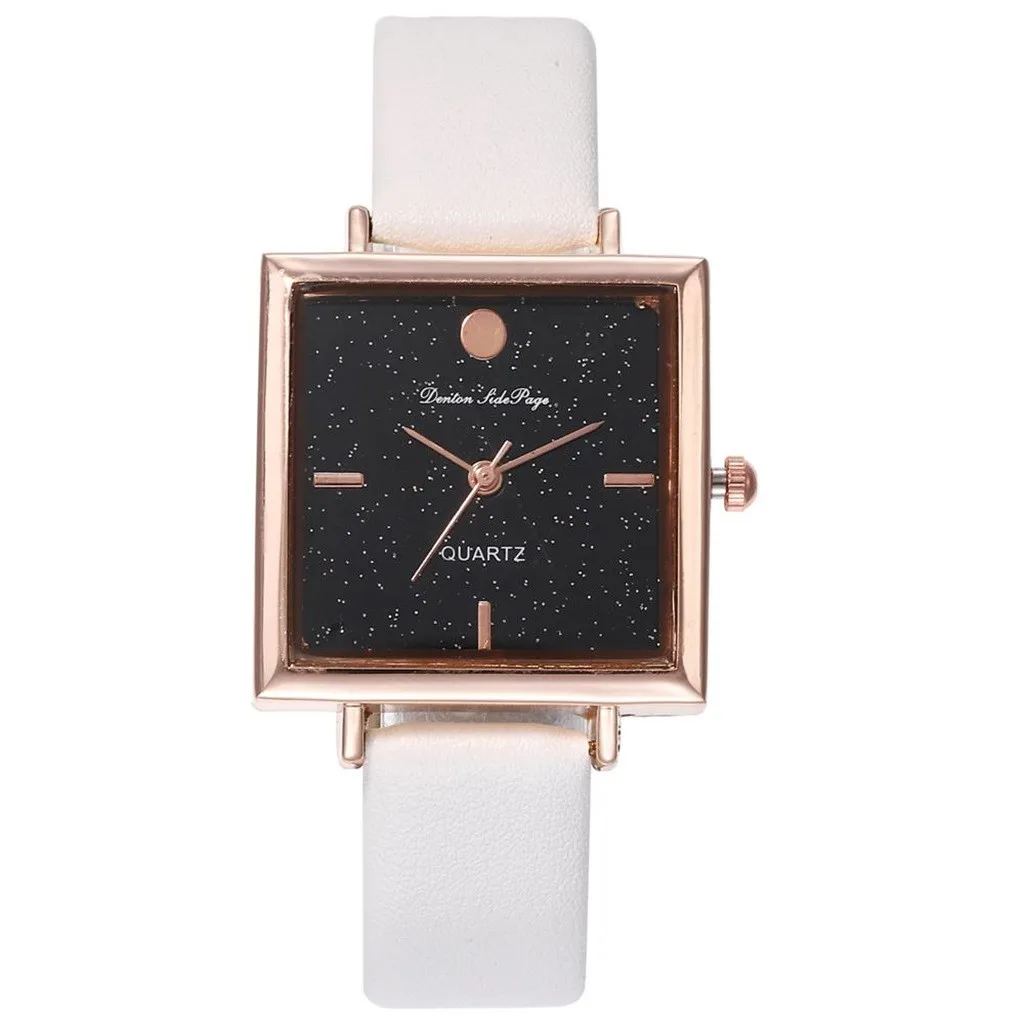 

Top Style Fashion Women's Luxury Leather Band Quartz Watch starry sky Ladies Watch Women Square Dress Reloj Mujer saat relogio