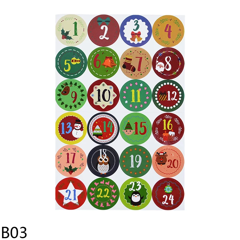 

Рождественский адвент-календарь наклейки Merry Christmas
