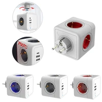 power strip eu plug with usb wall extension socket smart adapter power outlet multi extension home travel cube power strip
