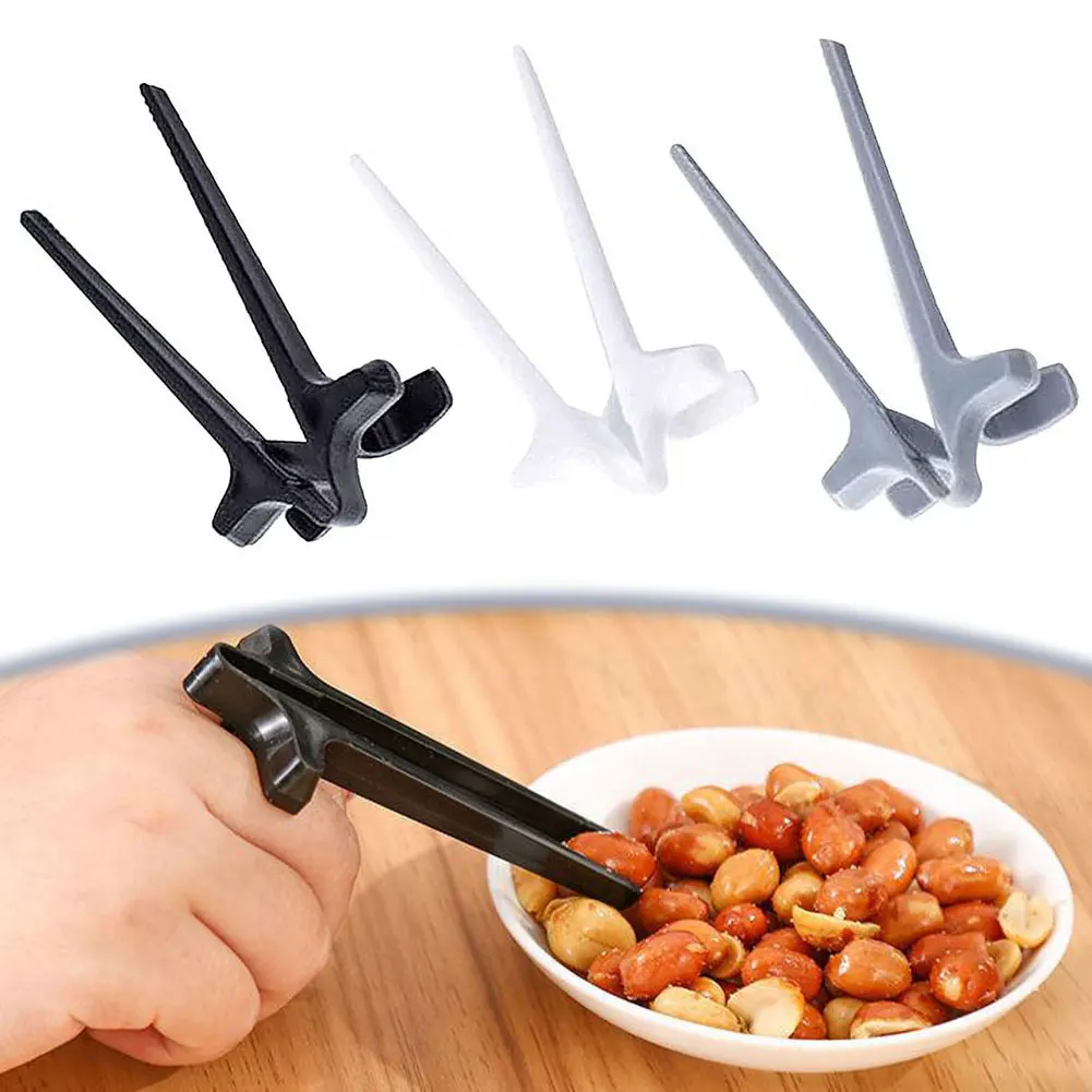 

3 Pairs Snack Finger Chopsticks Plastic Snack Food Tong Clamps Lazy Auxiliary Chopsticks Not Dirty Hand Ring Lazy Tool