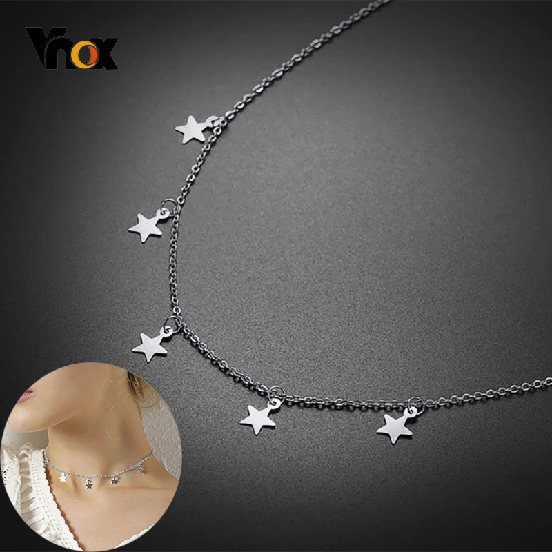 Женское Ожерелье из нержавеющей стали со звездами|Колье| |