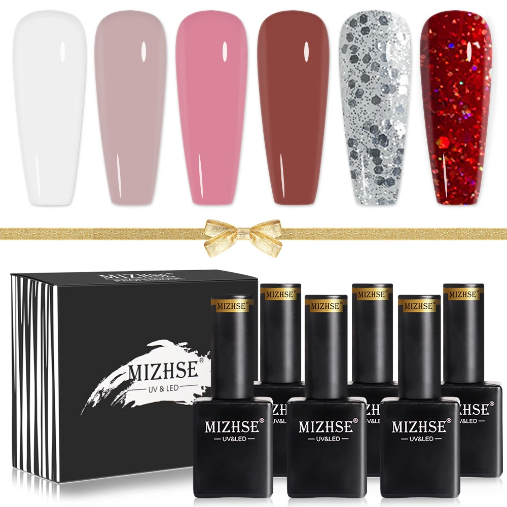 

Набор гель-лаков MIZHSE 6 шт./компл., зеркальный светодиодный Гель-лак, удаляемый замачиванием, стойкий лак для ногтей, лак для ногтей для маникю...