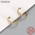 YIZIZAI панк личности модные 925 Стерлинговое Серебро Круглый Серьги-кольца для женщин Циркон серьги в стиле пирсинга ювелирные изделия: модные серьги в форме