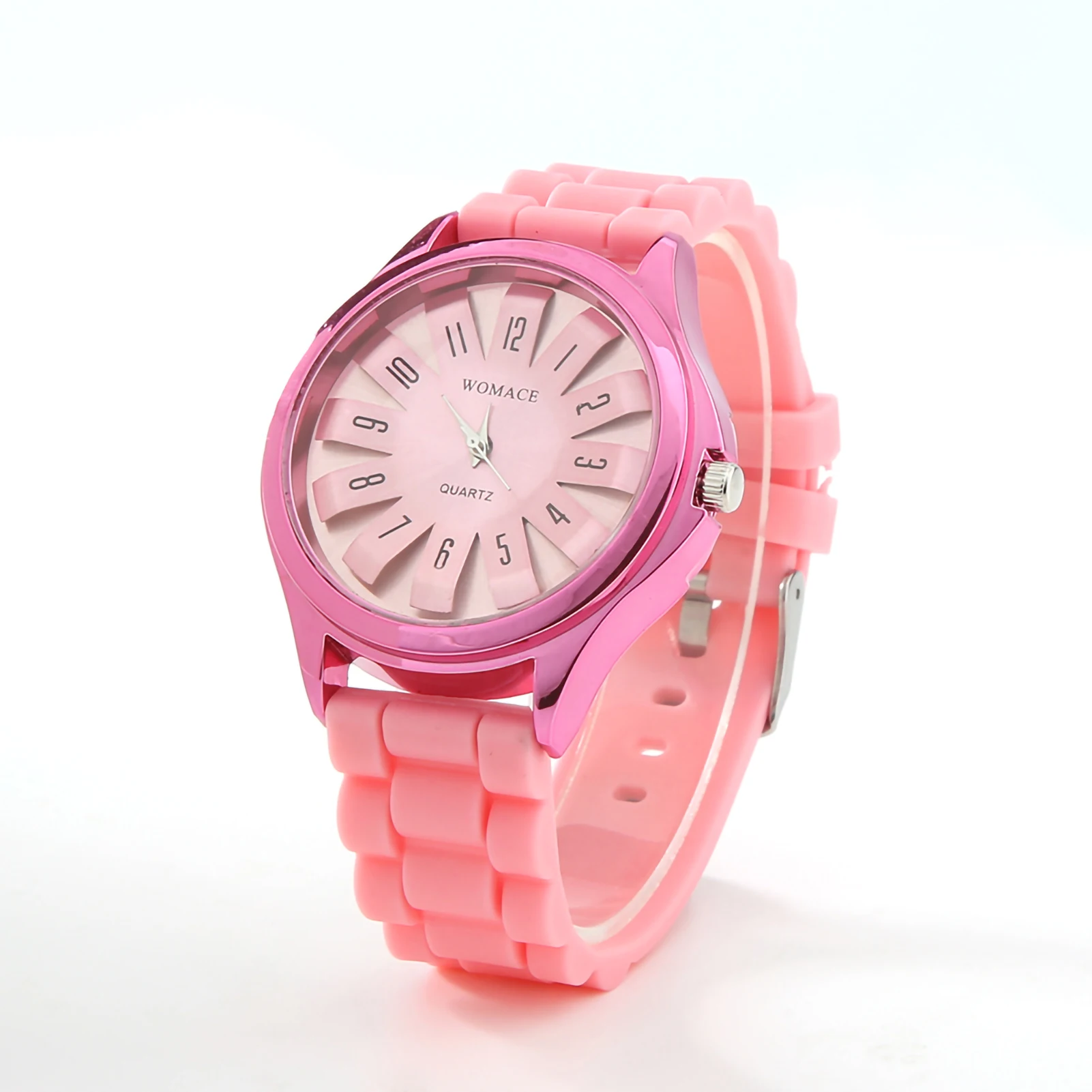 Часы наручные мужские/женские кварцевые с силиконовым ремешком и цветочным