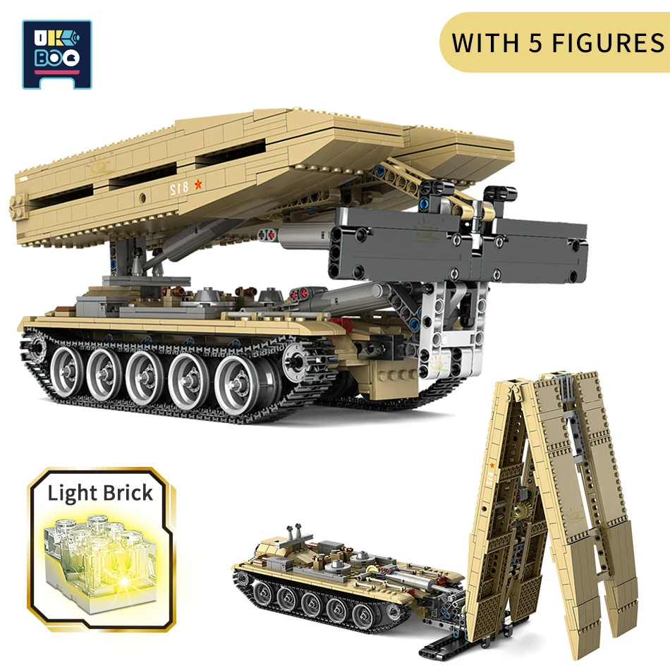 Brinquedo de Blocos de Construção tipo Militar Modelo de Caminhão Soldados do Exército Mundial para Crianças Ponte Veículos Segunda Guerra Meninos Presente 8pçs