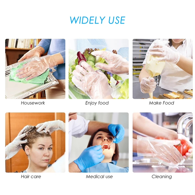 

200pcsDisposable gloves are used for kitchen barbecue fruits and vegetables and other disposable household daily necessities