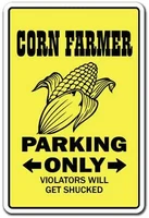 corn farmer parking farm tractor produce wheat metal sign look vintage style metal sign 8x12 inch