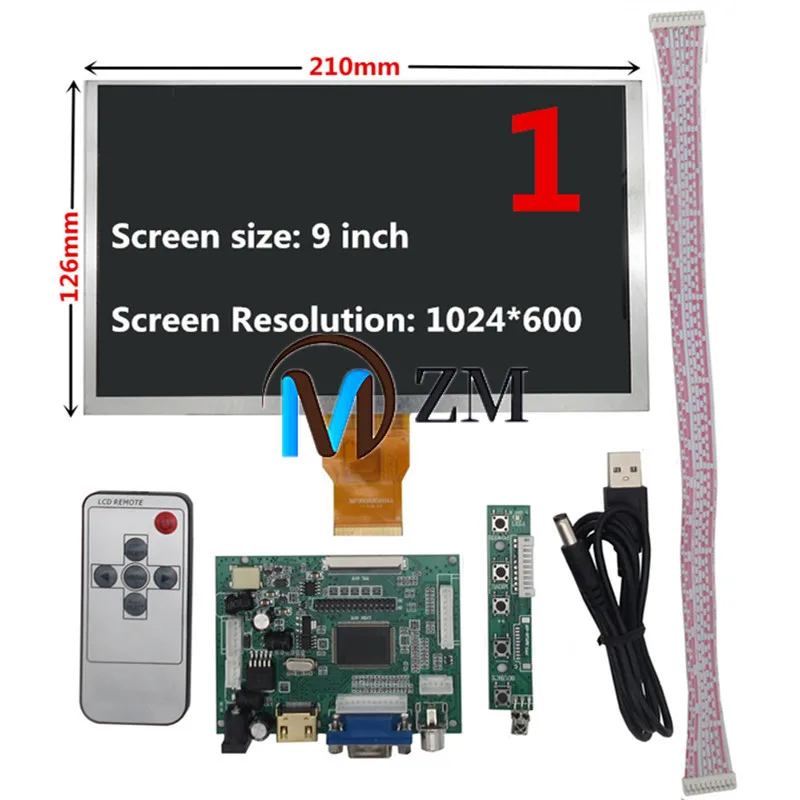 ЖК-дисплей с экраном 1024*600 7/8/9/10 1 дюйм HDMI VGA плата драйвера монитор для Raspberry Pi