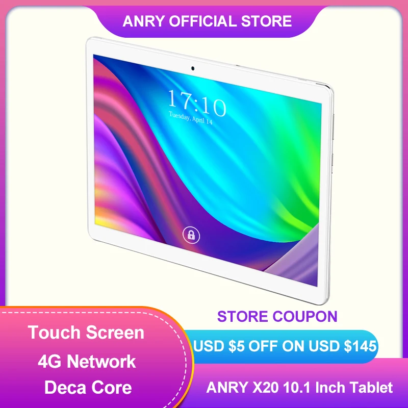 

ANRY Touch Tablet Android 8.1 Phone Call 4G Deca Core 8000mAh MTK6797T X25 Dual Sim 4G+64G Wifi GPS 8000mAh 10 Inch Tablet Pc