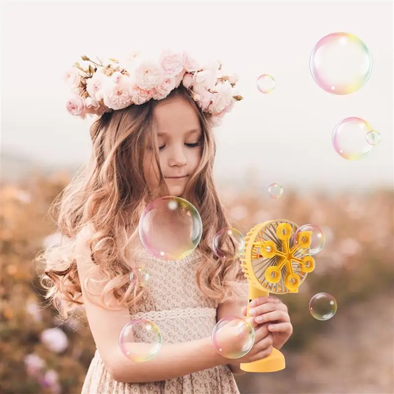 

1pc Electric Bubble Maker Bubble Blower Portable Cooling Fan Lovely Personal Fan