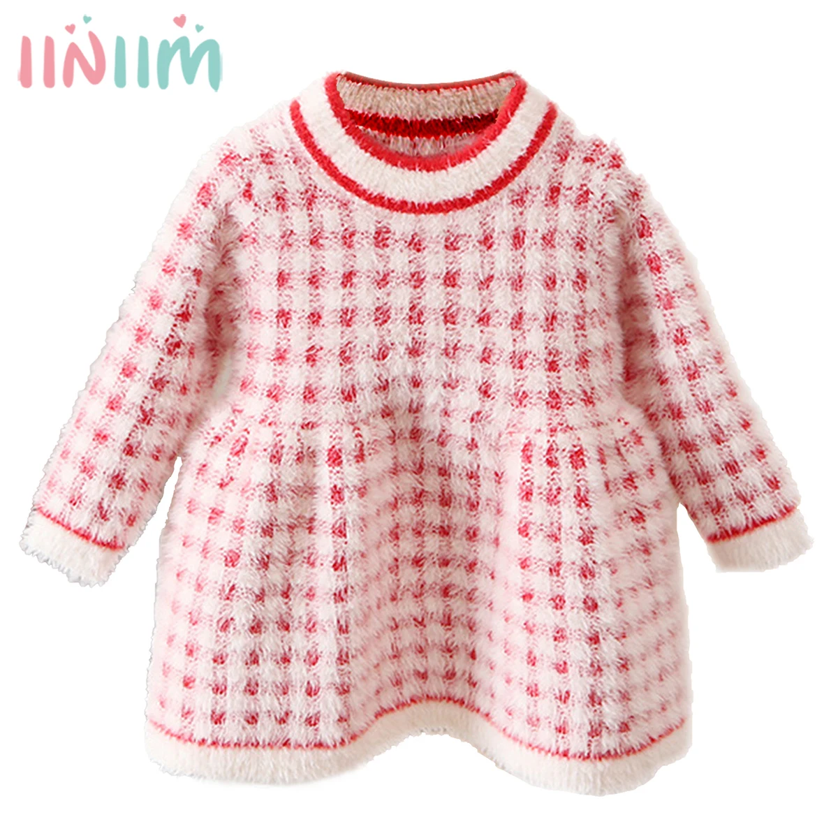 Детский флисовый свитер из норки платье для девочек детская одежда осень-зима 2021