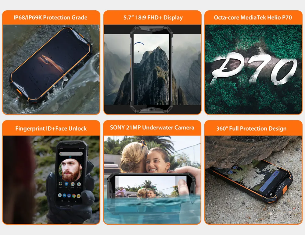 Смартфон Ulefone Armor 3 Вт большой аккумулятор 10300 мАч IP68 Водонепроницаемый 4G