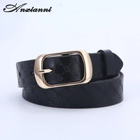 anxianni high quality brand leather belt 2 8 wide leather g pattern embossed belt luxury jeans belt womens wild casual belt