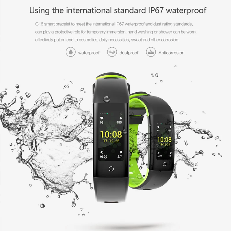 G16 Смарт-часы для мужчин умный Браслет сердечного ритма калорий