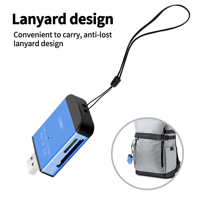 

Mini USB2.0 Dual Card Slots Smart Card Reader Micro TF SD Memory Card Adapter for PC Laptop Accessories Driver-Free Cardreader