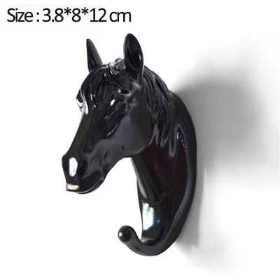 Black-horse Домашний крючок, декоративный крючок, золотые крючки в виде животных, держатель для ключей, настенный домашний настенный крючок, многофункциональный подвесной крючок, держатель, настенный крючок - Цвет: Black-horse