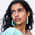 2021 Za натуральный обруч с камнем Модные женские серьги в виде ракушки Подвесные серьги завода, оптовая продажа ювелирных изделий свадебный подарок