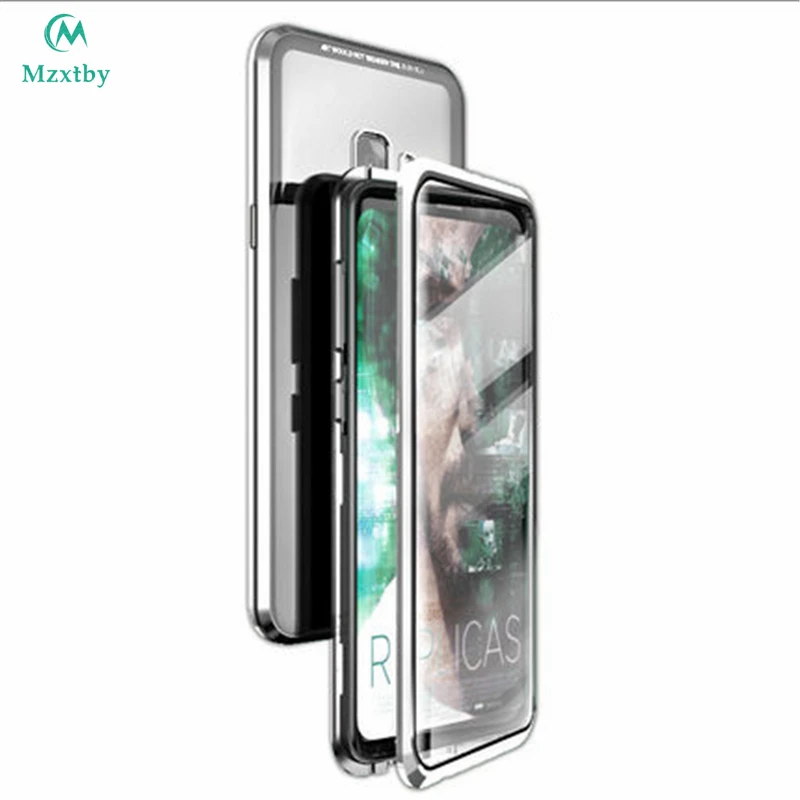 Mzxtby Металлические Магнитные двухсторонняя для стекла чехол Samsung Galaxy A7 8 9 30 50 60 70 40