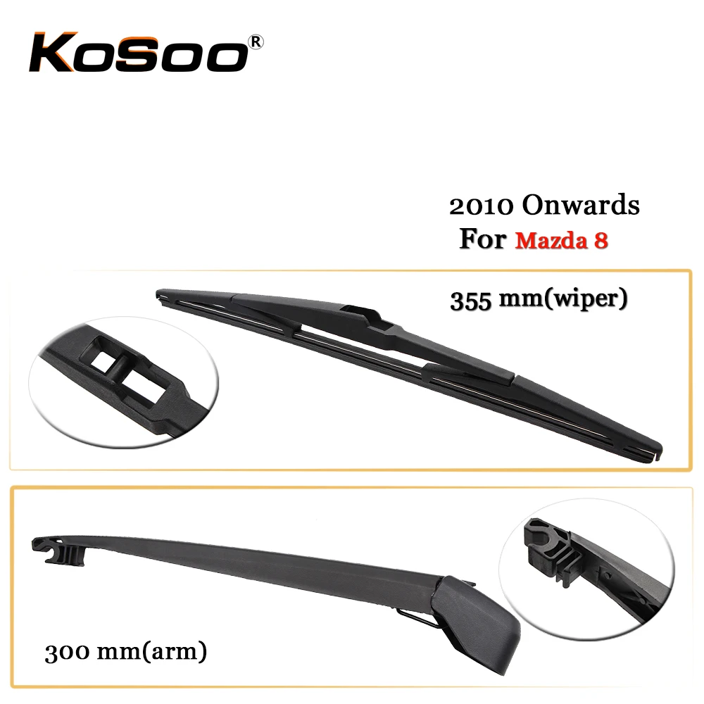 

KOSOO Auto Rear Car Wiper Blade For Mazda 8 ,355mm 2010 Onwards Rear Window Windshield Wiper Blades Arm,Car Accessories