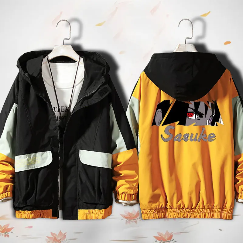 

Unisex Anime NARUTO Cartoon Uzumaki Naruto Uchiha Sasuke Zipper Cardigan Hooded Jacket Coat