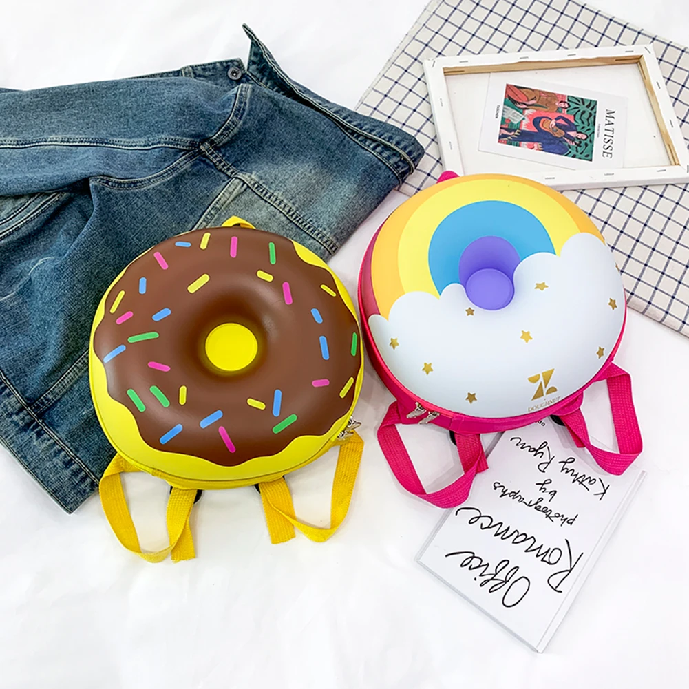 2021 New Kids Birthday Lovely Donut Rainbow Backpack Kids Kindergarten School Book Bag Casual Bagpack Vintage Bags for Children