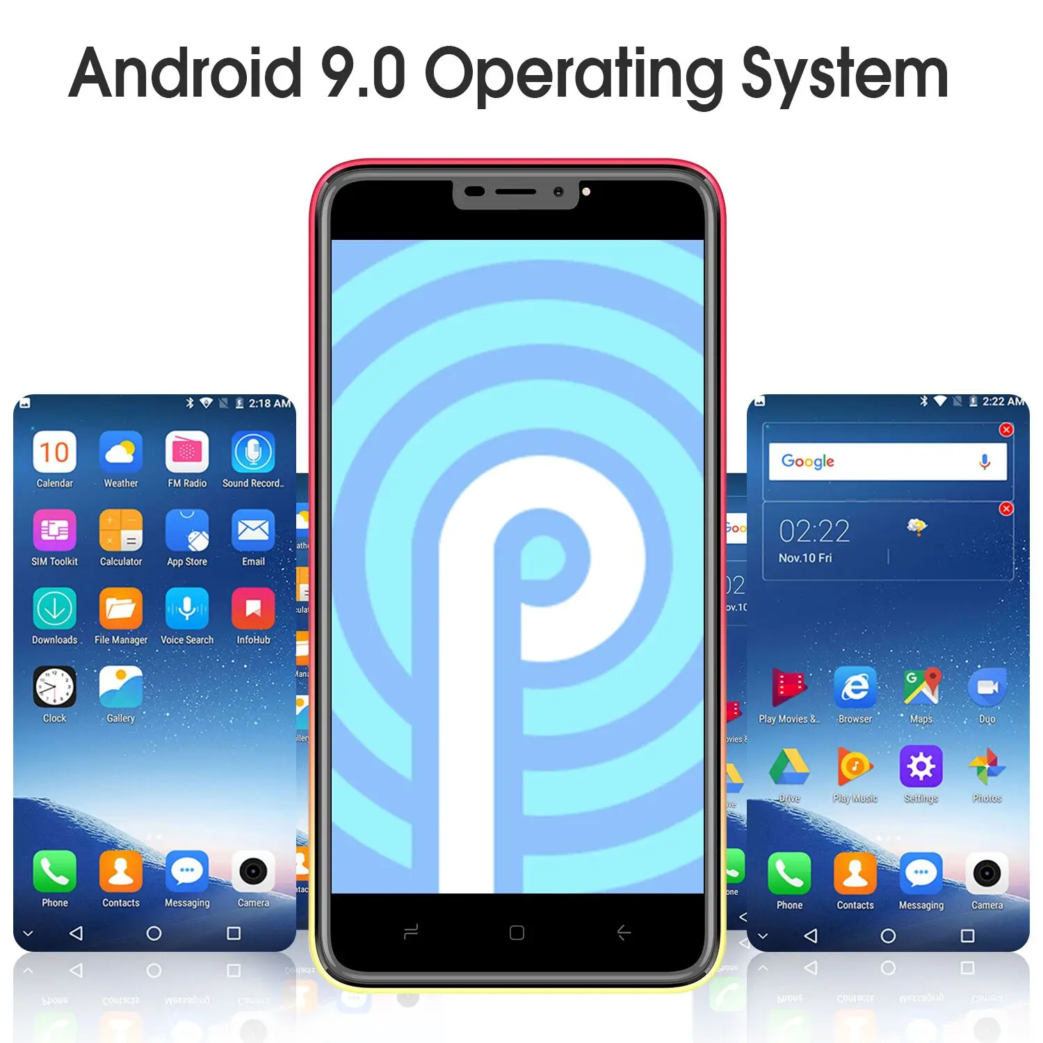 DUODUOGO G55 мобильный телефон Android 9,0 3 ГБ ОЗУ 16 Гб ПЗУ 13MP+ 5MP 5," HD ips 4800mAh отпечаток пальца 4G celular смартфон мобильный телефон