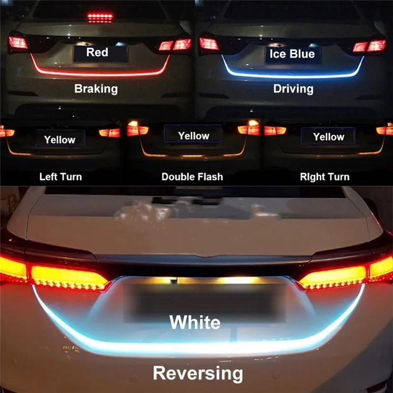 1 2 m 12V RGB потока Тип светодиодный автомобиль задней полосы Водонепроницаемый