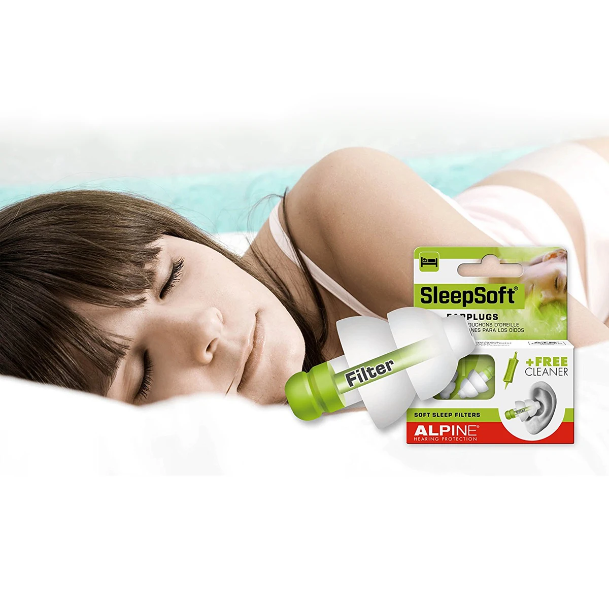 Alpine Sleepsoft дорожные беруши для сна Анти Храп сон храп шум плавать беруши плюс Блок Крепление S ребенок L взрослый