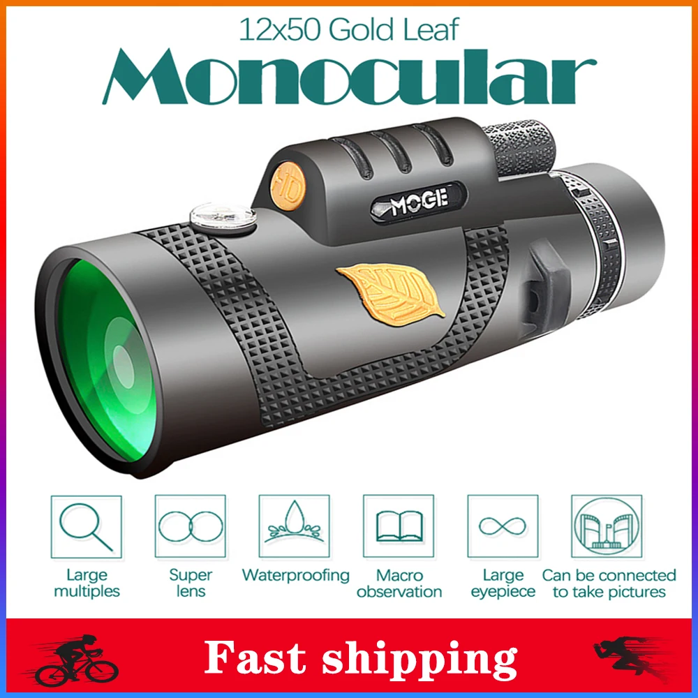

Monocular 12x50 Powerful Binoculars High Quality Zoom Great Handheld Telescope Lll Night Vision HD Professional Hunting Camping