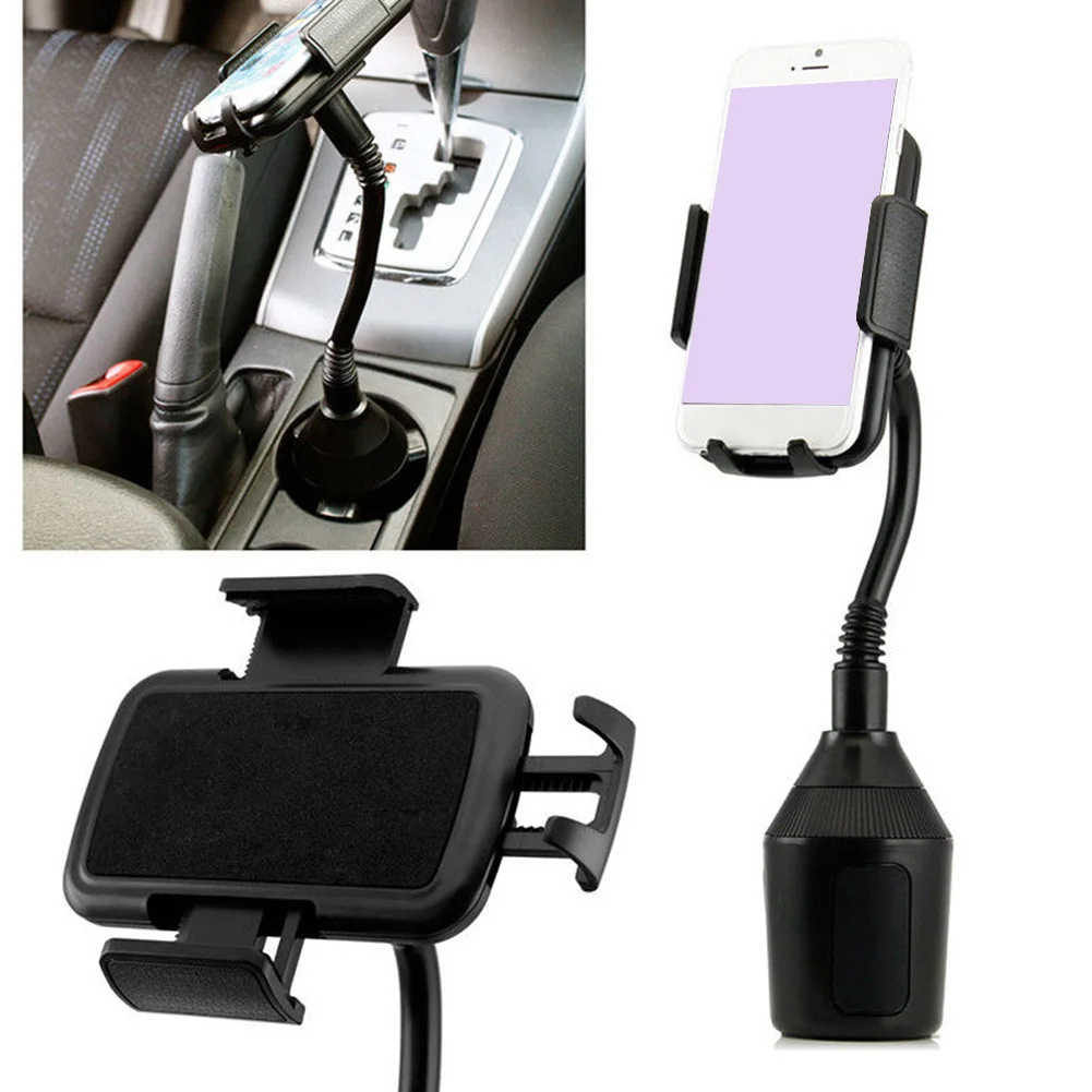 cup holder cradle simple universal gps car mount stable flexible easy install adjustable angle stands phone holder gooseneck free global shipping