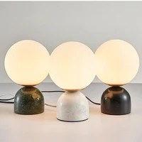 nordic bedside marble round glass table lamp for living room study dining table light luxury hot sale bedroom furniture