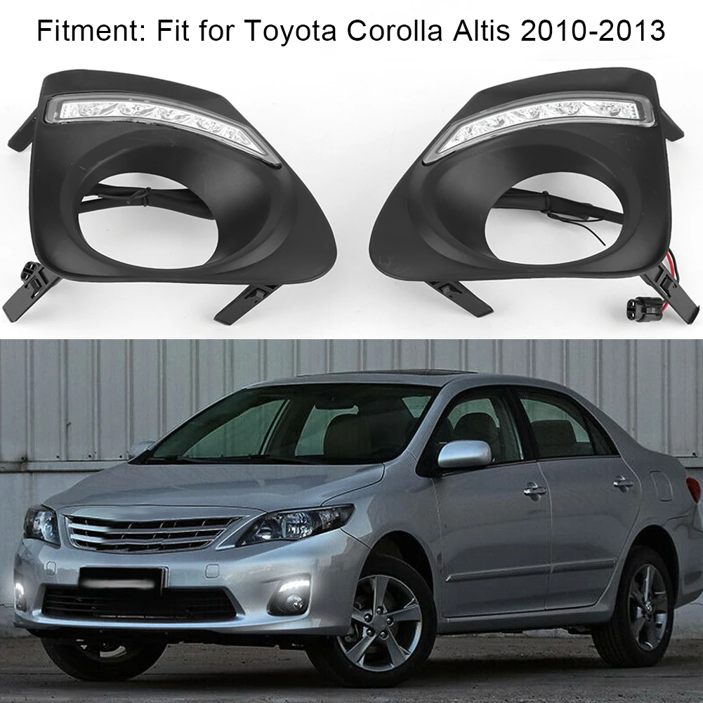 Car LED DRL Daytime Running Light High Brightness Fit for Toyota Corolla Altis 2010 2011 2012 2013 | Headlight Assembly