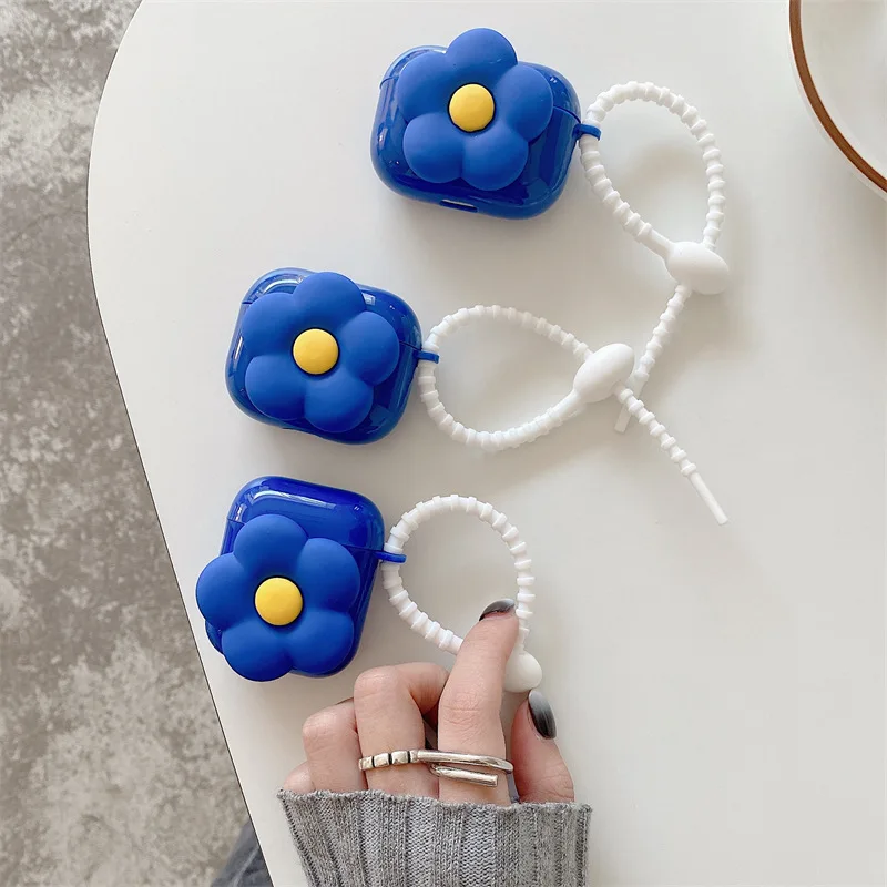 

Blue Flowers 2021 AirPods 3 Case Apple AirPods 2 Case Cover AirPods Pro Case IPhone Earbuds Accessories AirPod Case Air Pods