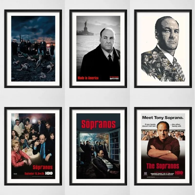 

Classic TV Series Show The Sopranos Gangster Mafia Art Canvas Painting Vintage Poster and Print Wall Art Picture for Living Room