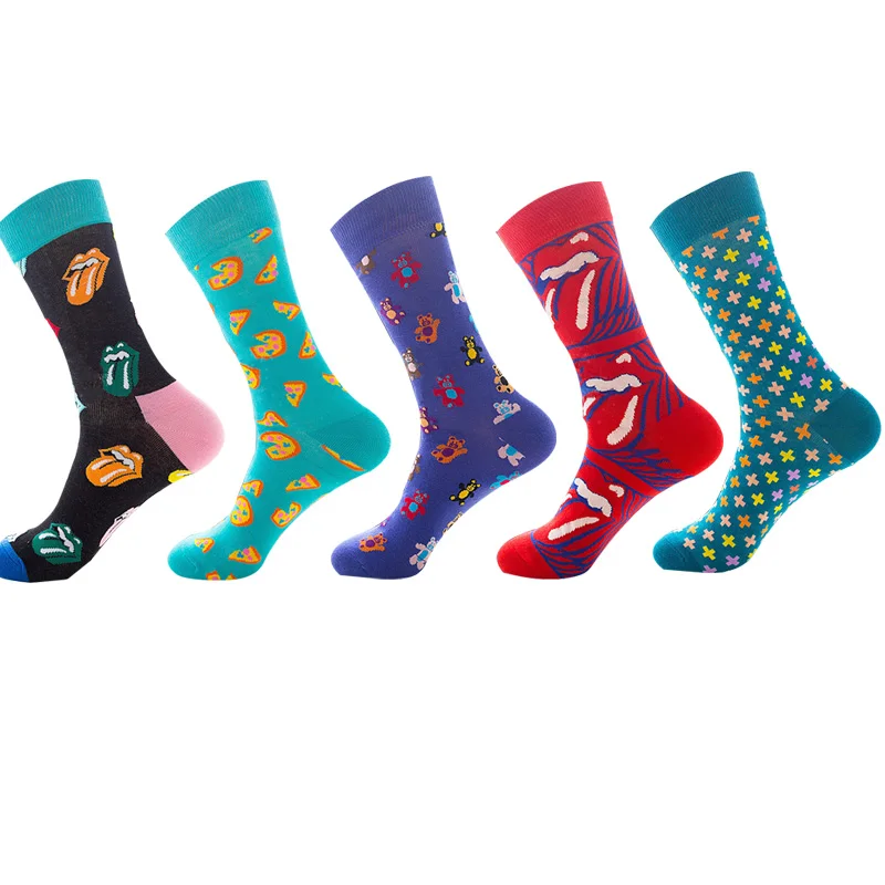 

Ladies' Happy Socks Women Little Bears Lips Pizza Scattered Cartoon Pictures Funny Socks One Size Manufacturer 100% Cotton