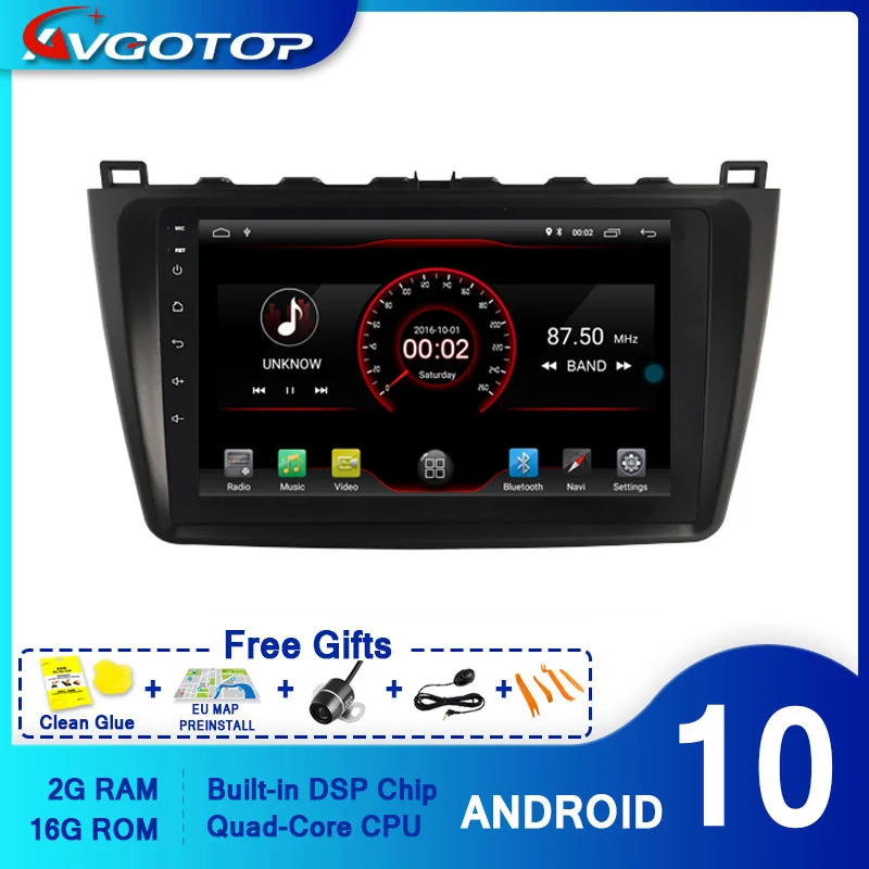 AVGOTOP Android 10 Bluetooth GPS автомобильное радио DVD плеер для MAZDA 6 (2008 2013)|Автомагнитолы| |