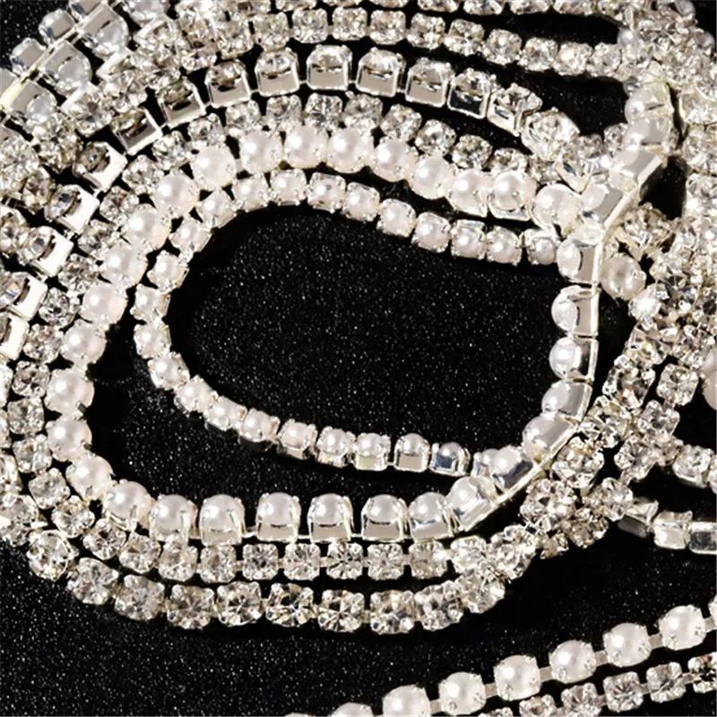 Цепочка с жемчужинами для ногтей 25 см | Красота и здоровье