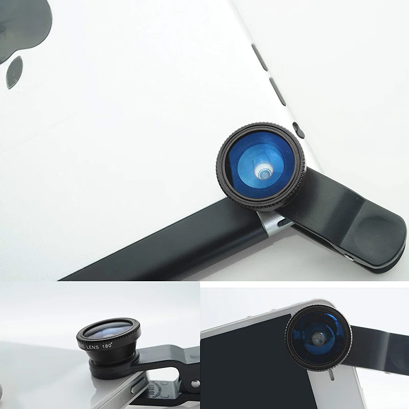 3 in 1 Fisheye Lens Mobile Phone Lenses Fish Eye+Wide Angle+Macro Camera for iPhone Xiaomi Huawei Samsung | Мобильные телефоны и